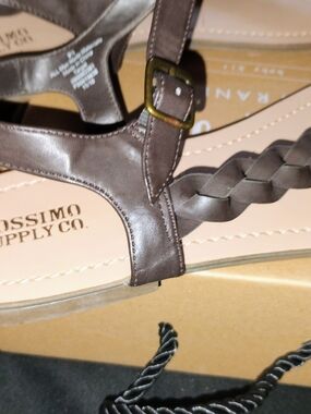Mossimo Supply Co. Women's Brown Braided T-Strap Sandals